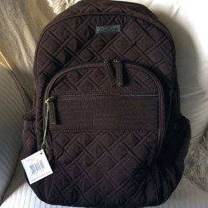 Vera Bradley Large Campus Backpack Espresso Brown